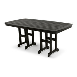Polywood - Ivy Terrace Classics 37"x72" Dining Table, Black - Outdoor Dining Tables