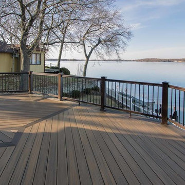 Panoramic Lake Home Deck at Gun Lake