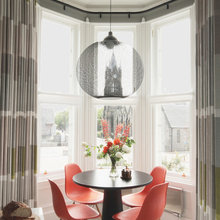 Curved curtain pole