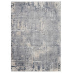 Nourison - Nourison Rustic Textures 3'11" x 5'11" Grey/Beige Modern Indoor Area Rug - Deep greys mottled with beige and cream create an artisticaly abstract visual on this beautifully carved contemporary rug from the Rustic Textures Collection. Distressed color effects and intricate high-low pile construction create a thoroughly modern rug, with silky smooth texture that add an urban appeal to any space.