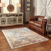 Parham Distressed Traditional Beige and Multi Area Rug, 5'3"x7'6"