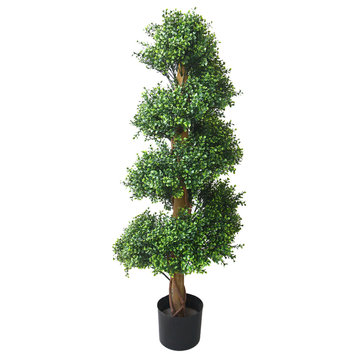 Artificial Boxwood Spiral Topiary Tree, 50" by Pure Garden