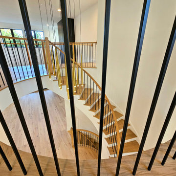 Project #110 | Beautiful Curved Staircase with Circular Balcony