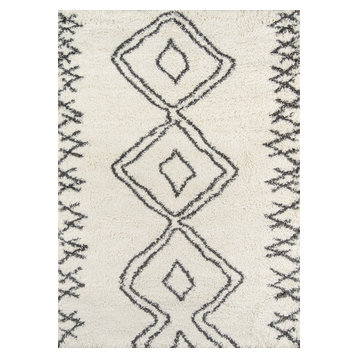 Maya Collection Rug, Ivory With Charcoal, 9'3"x12'6"