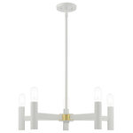 Livex Lighting - Livex Lighting Copenhagen - Five Light Chandelier, White Finish - Exposed bulb sockets are fixed over white with satCopenhagen Five Ligh White *UL Approved: YES Energy Star Qualified: n/a ADA Certified: n/a  *Number of Lights: Lamp: 5-*Wattage:60w Medium Base bulb(s) *Bulb Included:No *Bulb Type:Medium Base *Finish Type:White