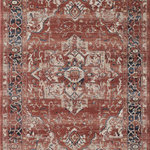ABANI - Abani Babylon Rectangle Rug, Red Vintage Medallion, 4'x6' - Add a touch of authentic vintage vibes to your eclectic, magazine inspired space, with this distressed beauty from our Babylon Collection. Featuring a fairly neutral red and beige color scheme, this rug is super easy to clean and as versatile as ever. Its overall look features a stunning beige colored medallion centered in the middle and bordered by an intricate motif that is appealing to the eye.