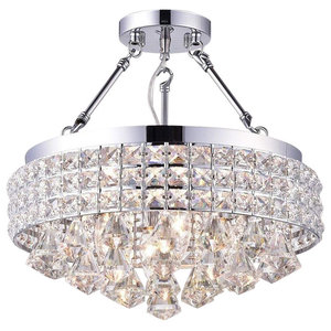 Crystal Balls Semi-Flush Mount French Empire Crystal Chandelier With 40 mm 