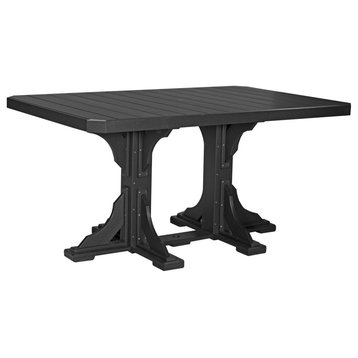 Poly Square Table, Black, 4' X 6', Counter Height