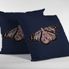 16" Denim Blue Butterfly Indoor Outdoor Throw Pillow