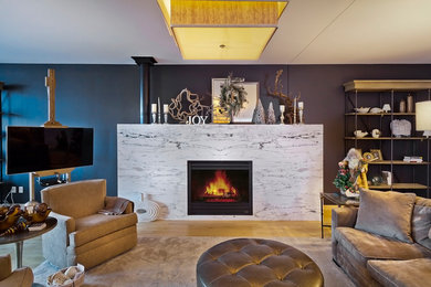 Inspiration for a contemporary living room remodel in Minneapolis