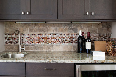 Example of a transitional kitchen design in New York