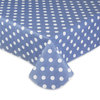 Stonewash Blue Polka Dot Vinyl Tablecloth 60x84