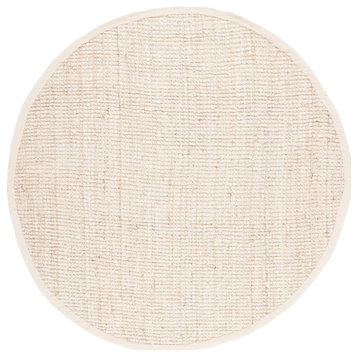 Safavieh Natural Fiber Collection NF730 Rug, Ivory, 7' Round
