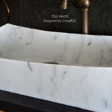 WHITE MARBLE 27-INCH STONE BATHROOM VESSEL SINK - TOJI WHITE