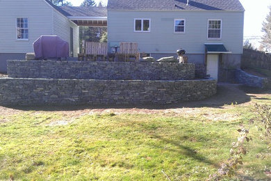 2 tiered stone retaining wall