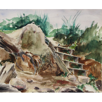 Eve Nethercott, Stairway to the Sea, 85, Watercolor