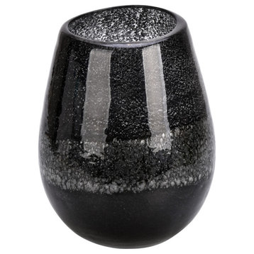 8" Blackberry Round Glass Vase