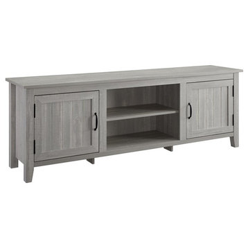 Walker Edison Simple Modern Wood TV Stand for TVs up to 78" in Stone Gray Finish