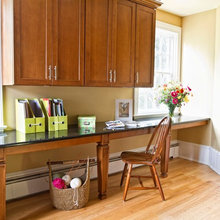 Upstairs Game Room with Built In Desk/Workspace and Cabinet Storage