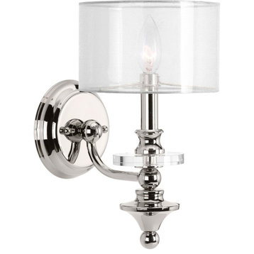 Marche 1 Light Wall Sconce, Polished Nickel