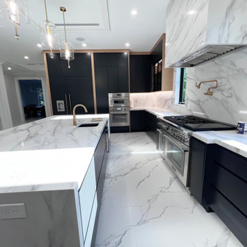 Paramus, NJ Ultra Modern Black And Light Oak Kitchen Project
