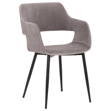 Ariana Mid-Century Gray Open Back Dining Accent Chair