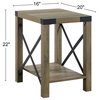 Wood and Metal End Table, Rustic Oak and Black