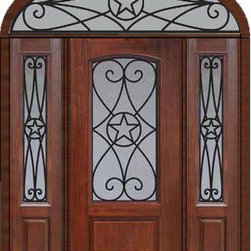 Prehung Side lights-Transom Door 80 Fiberglass Austin Texas Star - Front Doors