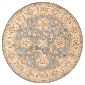 Safavieh Antiquity Collection AT312 Rug, Blue/Beige, 6' Round