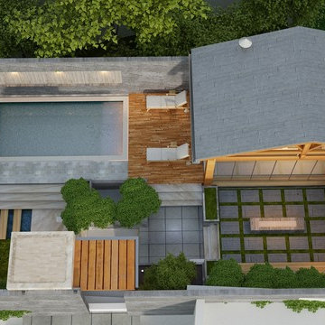 Roof Garden with Swimming Pool, Interior Designed by JI Architects