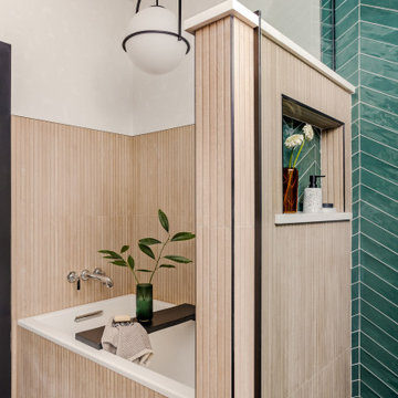 Lincoln Park Bathroom Remodel | Modern Geometric Tile | Chicago