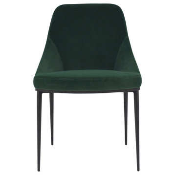 20 Inch Dining Chair Green Velvet (Set Of 2) Green Contemporary
