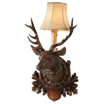 Wall Sconce MOUNTAIN Lodge Regal Stag Deer Right-Facing Right 1-Light