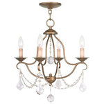 Livex Lighting - Chesterfield 4 Light Mini Chandelier, Antique Gold Leaf - This 4 light Mini Chandelier from the Chesterfield collection by Livex will enhance your home with a perfect mix of form and function. The features include a Antique Gold Leaf finish applied by experts.