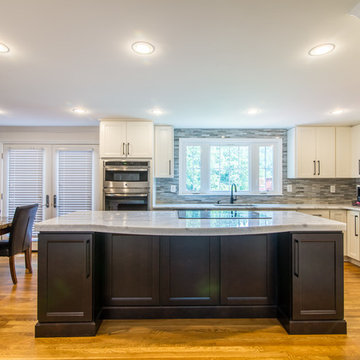 Springfield Kitchen with Massive Island and Marble Backsplash