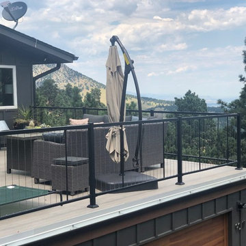 DecTec Deck Roof, Fortress Cable Railing and Wild Hog wire fence