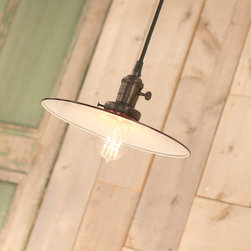 Lighting Pendant with Red Flat Shade - 10 Inch - Products