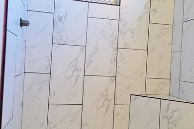 Example of a small trendy master bathroom design in Dallas
