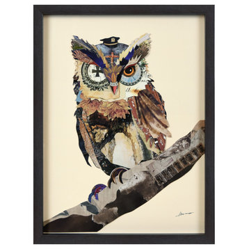 The Wisest Owl Dimensional Collage Wall Art Under Glass