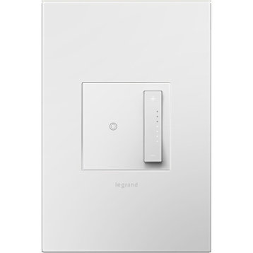 Adorne sofTapTM Dimmer Switch, Tru-Universal and Gloss White Wall Plate