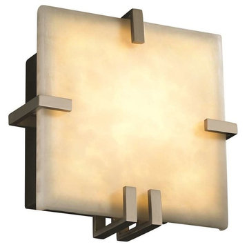 Clouds Clips Square Wall Sconce, Brushed Nickel, 13W Fluorescent