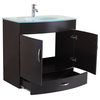 Style 5, 36"W Black Vanity Sink Base Cabinet, Mirror, LV5-36B