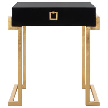 Safavieh Couture Abele Lacquer Side Table, Black