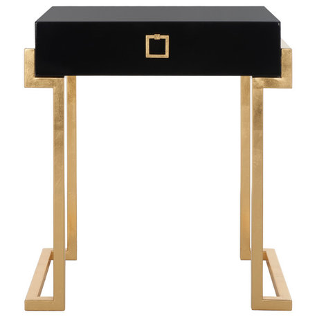 Safavieh Couture Abele Lacquer Side Table, Black