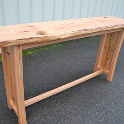 Live Edge Red Oak Bar Table - Buffets And Sideboards