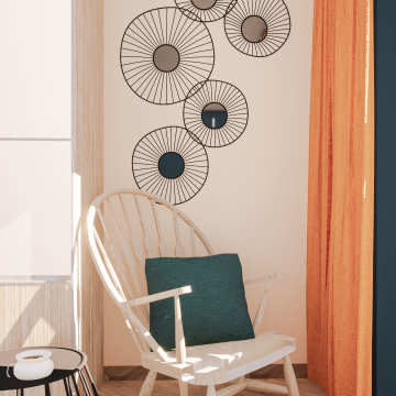 Perspective 3D d'une chambre d'amis - Chambre V