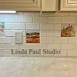 Tuscan Accent tile 4x4 in white subway tile backsplash - Accent Trim And Border Tile