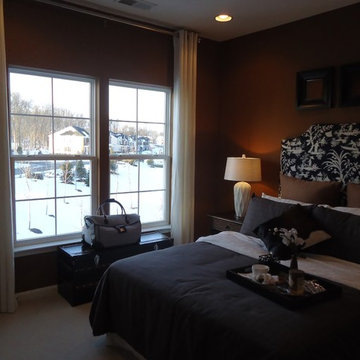 Colorful Virginia Bedroom with Side Panel curtains by Delmarva blinds & shutters