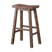 Sonoma Saddle Seat Bar Stool, Wire-Brushed Finish