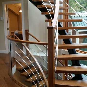 Curved Central Stringer Stair